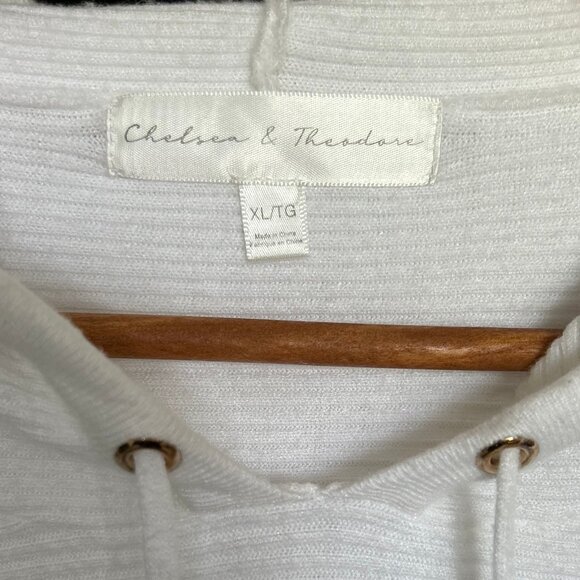 Chelsea & Theodore Super Soft Ivory Relaxed Long Sleeved Knit Hoodie Size XL - Picture 5 of 9